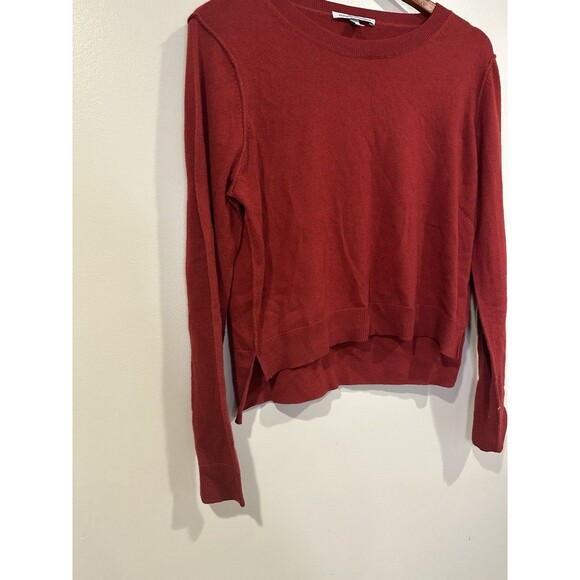 Autumn Cashmere Red High Low Sweater, size L Trendy Classic Career Office - Picture 3 of 9